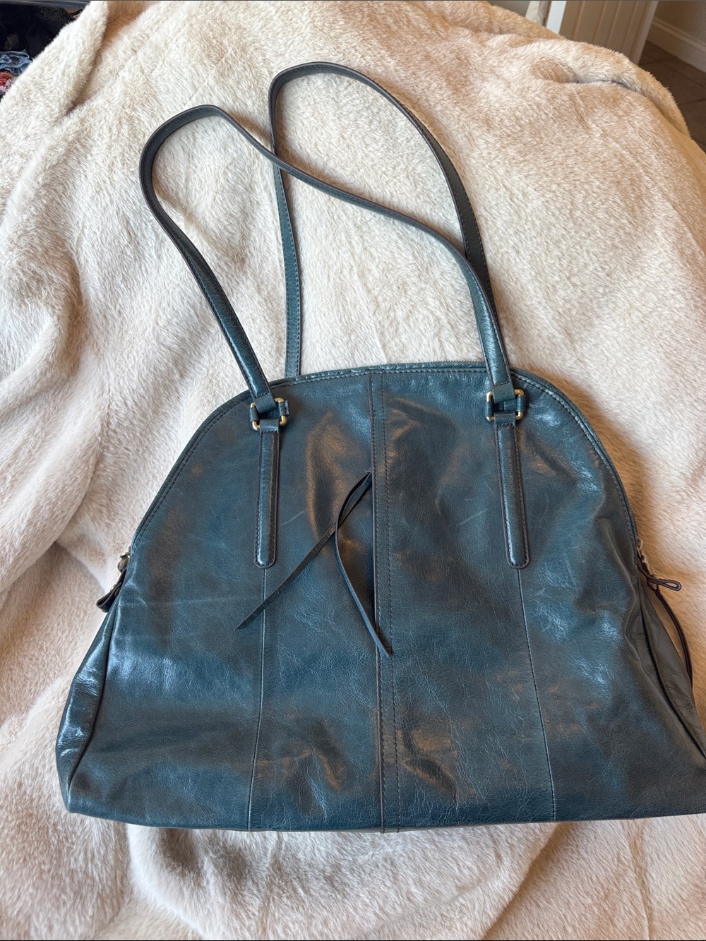 HOBO Teal Leather Shoulder Bag - Classic Everyday Carry